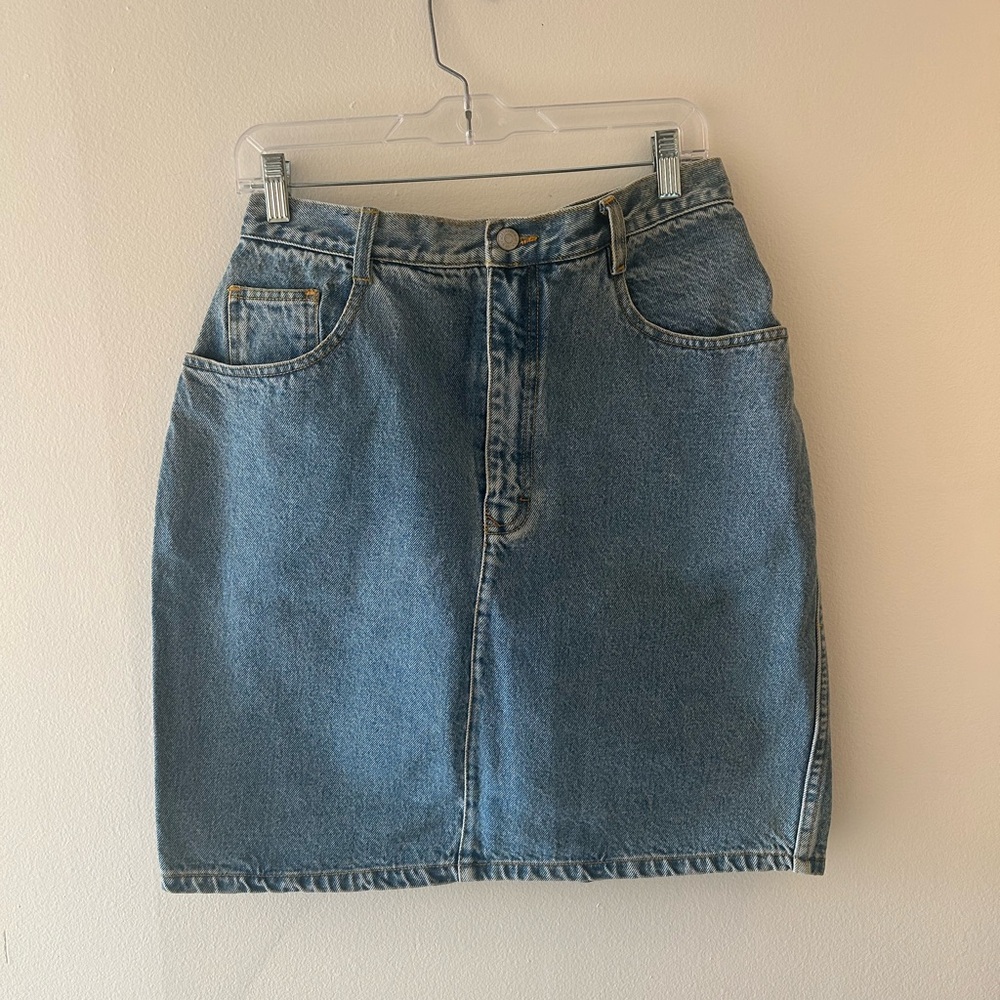 Women's Blue Denim Mini Skirt - Casual A-Line